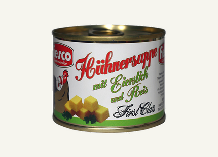 Hühnersuppe mit Eierstich + Reis