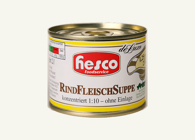 Rindfleisch Suppe 1:10 1/4 Dose konzentriert für max. 2Liter