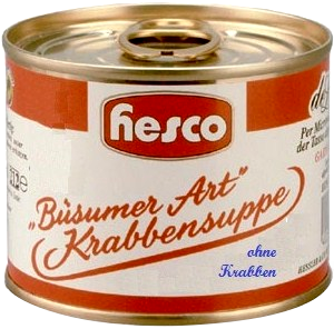 1/4 Krabbensuppe ohne Krabben