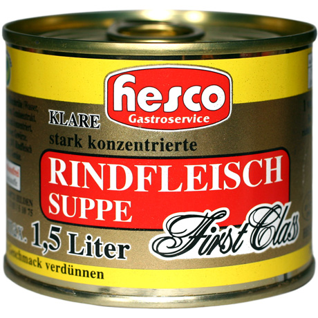 Klare Rindfleischsuppe – First Class