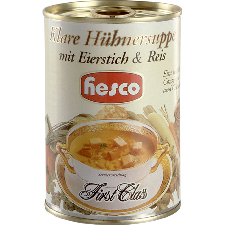 Hühnersuppe mit Eierstich + Reis